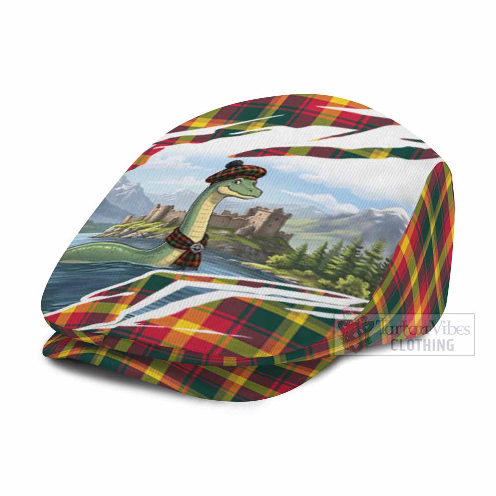 Maple Leaf Tartan Loch Ness Monster Scottish Heritage Art Flat Cap, Jeff Cap - Tartan Vibes Clothing