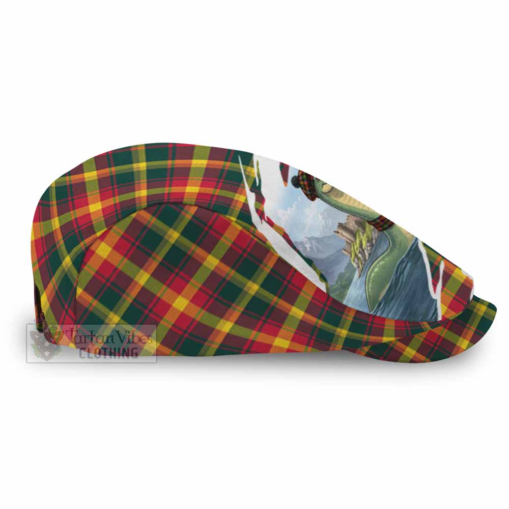 Maple Leaf Tartan Loch Ness Monster Scottish Heritage Art Flat Cap, Jeff Cap - Tartan Vibes Clothing