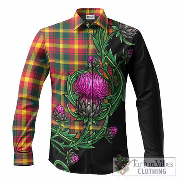 Maple Leaf Tartan Long Sleeve Button Shirts Resilient Scottish Thistle