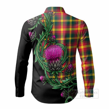 Maple Leaf Tartan Long Sleeve Button Shirts Resilient Scottish Thistle