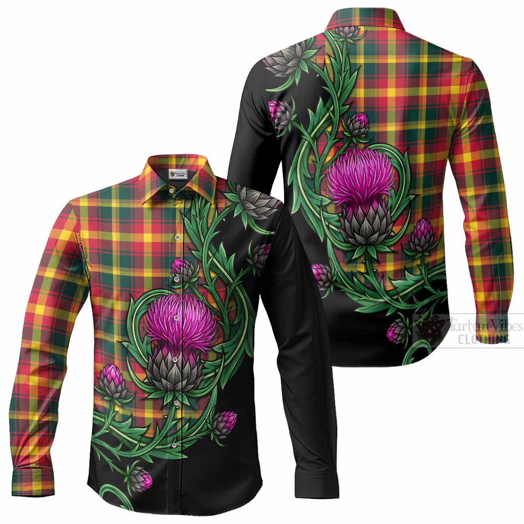 Maple Leaf Tartan Long Sleeve Button Shirts Resilient Scottish Thistle