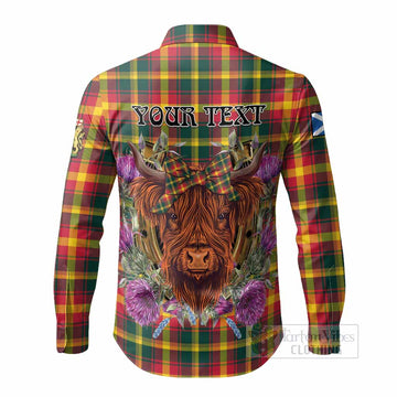 Maple Leaf Tartan Long Sleeve Button Shirts Scottish Thistle Heilan Coo