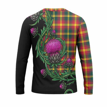 Maple Leaf Tartan Long Sleeve T-Shirt Resilient Scottish Thistle - Tartan Vibes Clothing