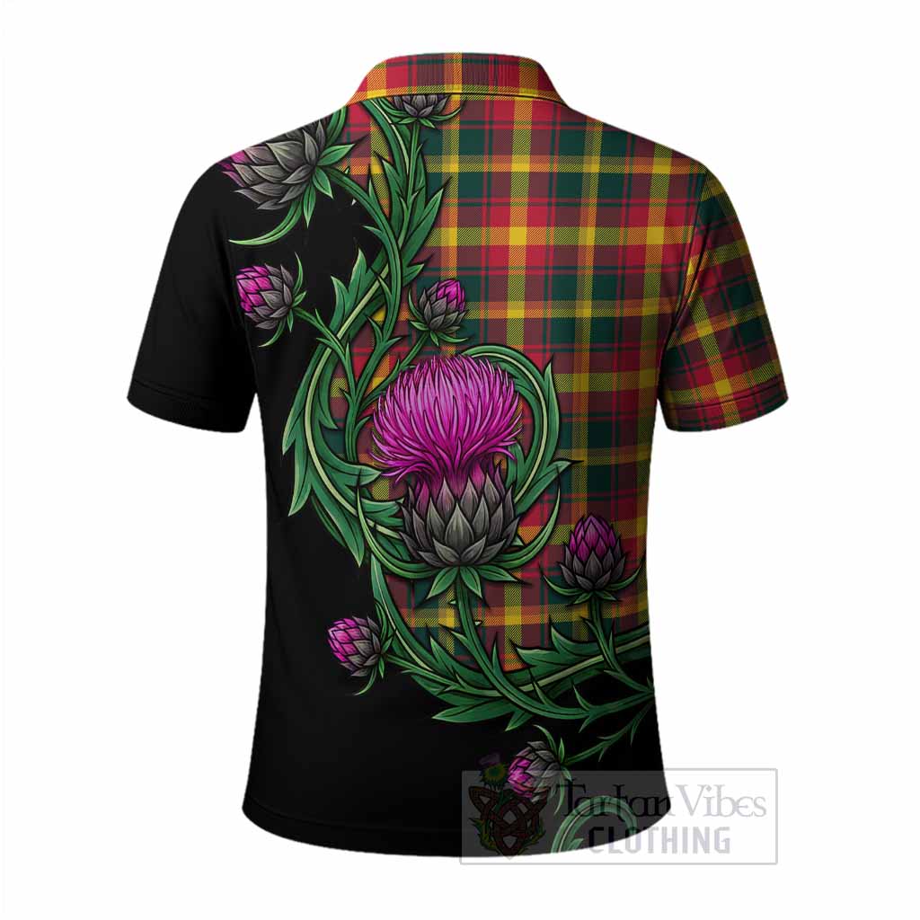 Maple Leaf Tartan Polo Shirt Resilient Scottish Thistle - Tartan Vibes Clothing
