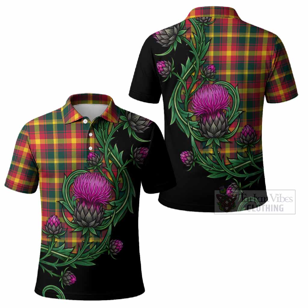 Maple Leaf Tartan Polo Shirt Resilient Scottish Thistle - Tartan Vibes Clothing