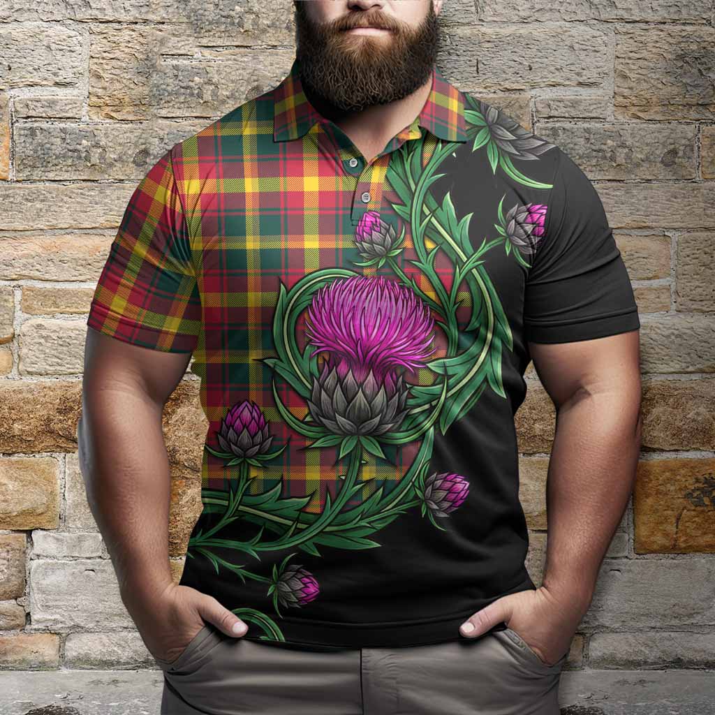 Maple Leaf Tartan Polo Shirt Resilient Scottish Thistle - Tartan Vibes Clothing