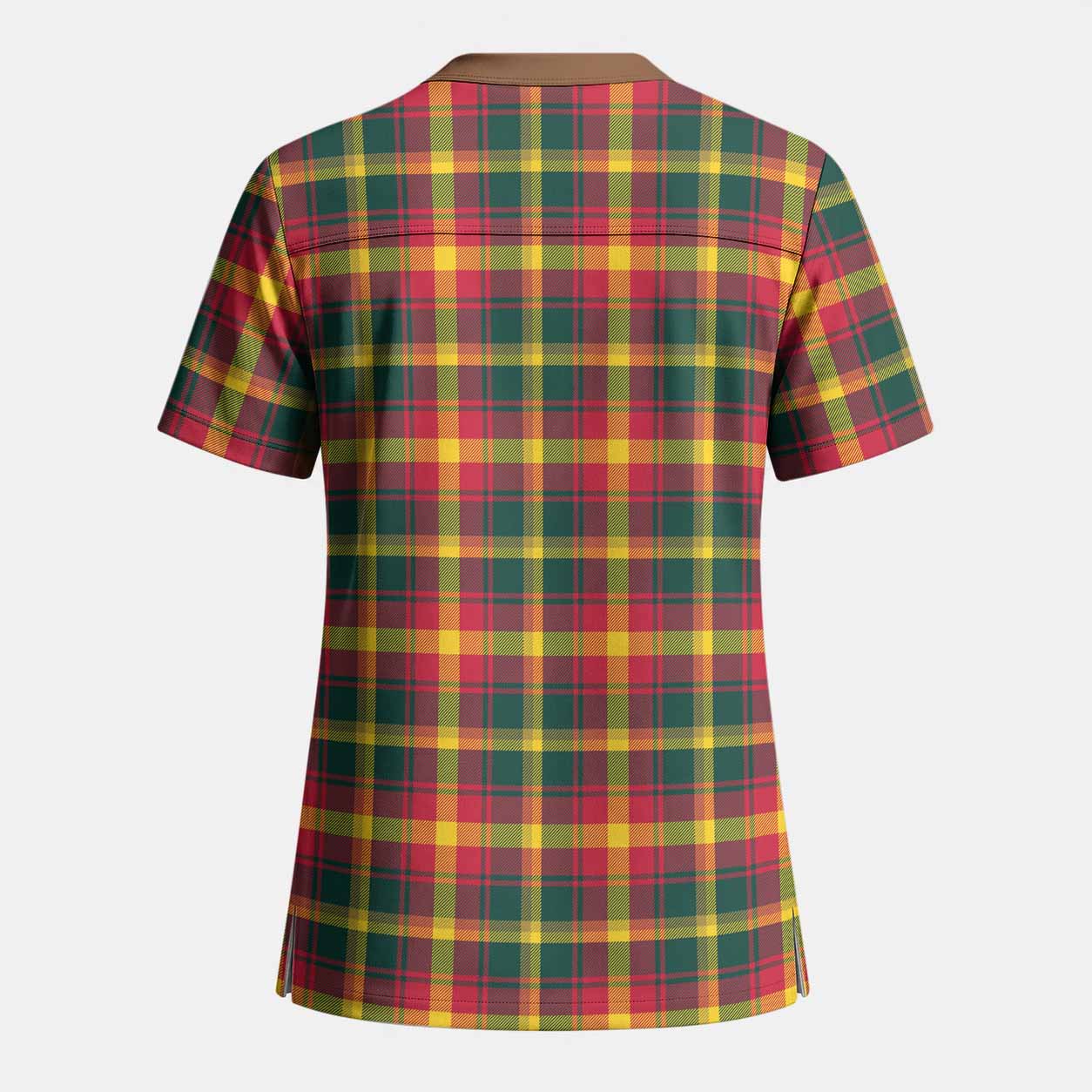Maple Leaf Tartan Scrub Top - Tartan Vibes Clothing