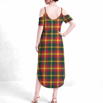 Maple Leaf Tartan Summer Maxi Dress - Tartan Vibes Clothing