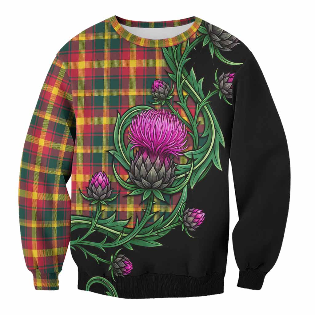 Maple Leaf Tartan Sweatshirt Resilient Scottish Thistle Unisex - Tartan Vibes Clothing