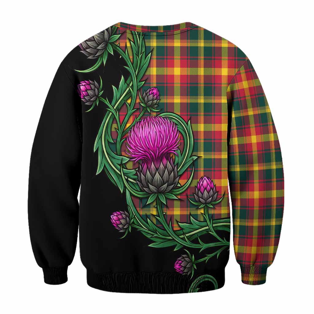 Maple Leaf Tartan Sweatshirt Resilient Scottish Thistle - Tartan Vibes Clothing