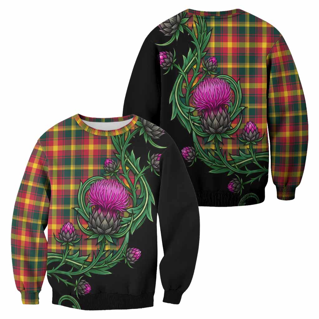 Maple Leaf Tartan Sweatshirt Resilient Scottish Thistle - Tartan Vibes Clothing