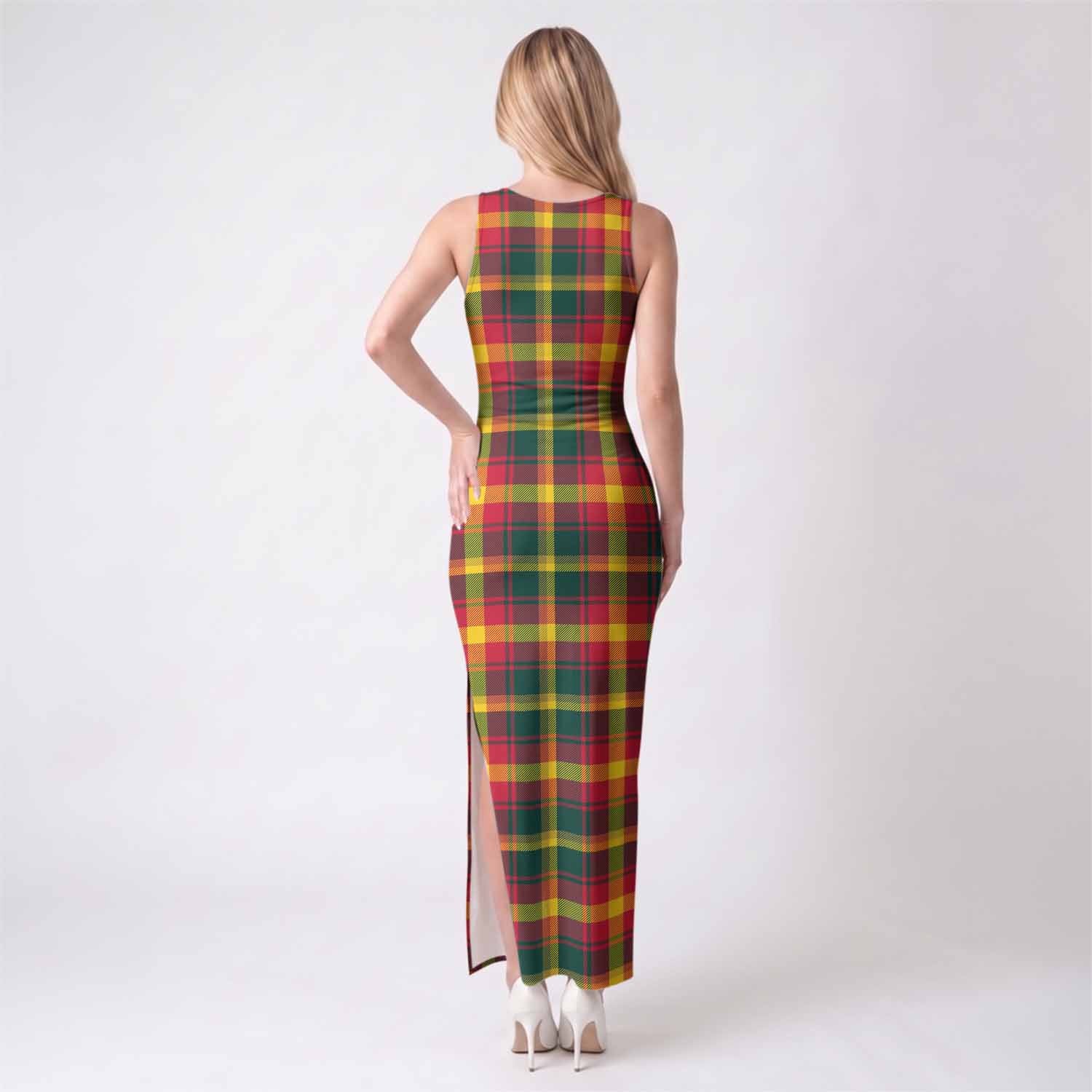 Maple Leaf Tartan Tank Maxi Dress