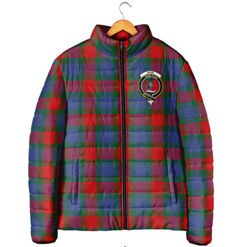 Mar Tartan Padded Jacket with Family Crest Men's Padded Jacket - Tartan Vibes Clothing