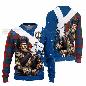 Mar Tartan Knitted Sweater with Family Crest Scottish Bagpiper Vibes Unisex - Tartan Vibes Clothing