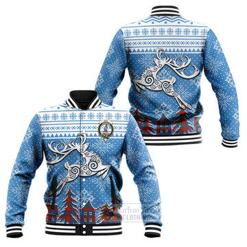Mar Clan Christmas Baseball Jacket Celtic Reindeer Style Unisex - Tartan Vibes Clothing