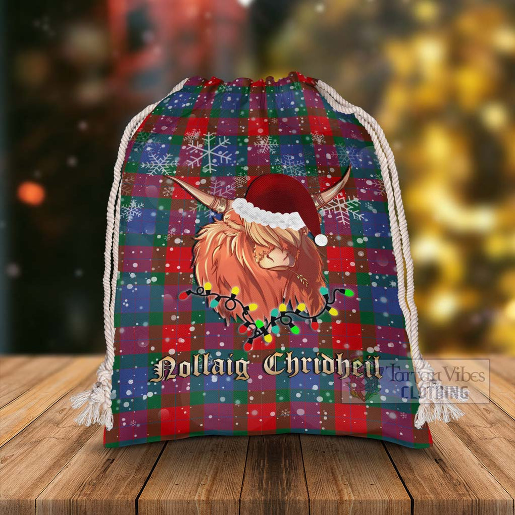 Mar Tartan Christmas Santa's Bag with Twinkle Highland Cattle - Tartan Vibes Clothing