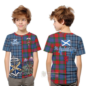 Mar Tartan Kid T-Shirt Happy St. Andrew's Day Half Tartan Style Youth XL Size14 - Tartan Vibes Clothing
