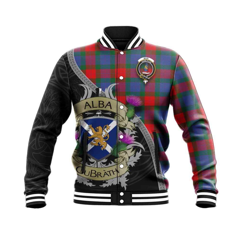 Mar Tartan Family Crest Baseball Jacket Lion Rampant Royal Thistle Shield Celtic Inspired Unisex - Tartan Vibes Clothing