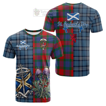 Mar Tartan Cotton T-shirt Happy St. Andrew's Day Half Tartan Style Kid's Shirt - Tartan Vibes Clothing