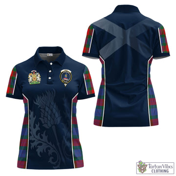 Mar Tartan Women's Polo Shirt with Family Crest and Scottish Thistle Vibes Sport Style Women - Tartan Vibes Clothing
