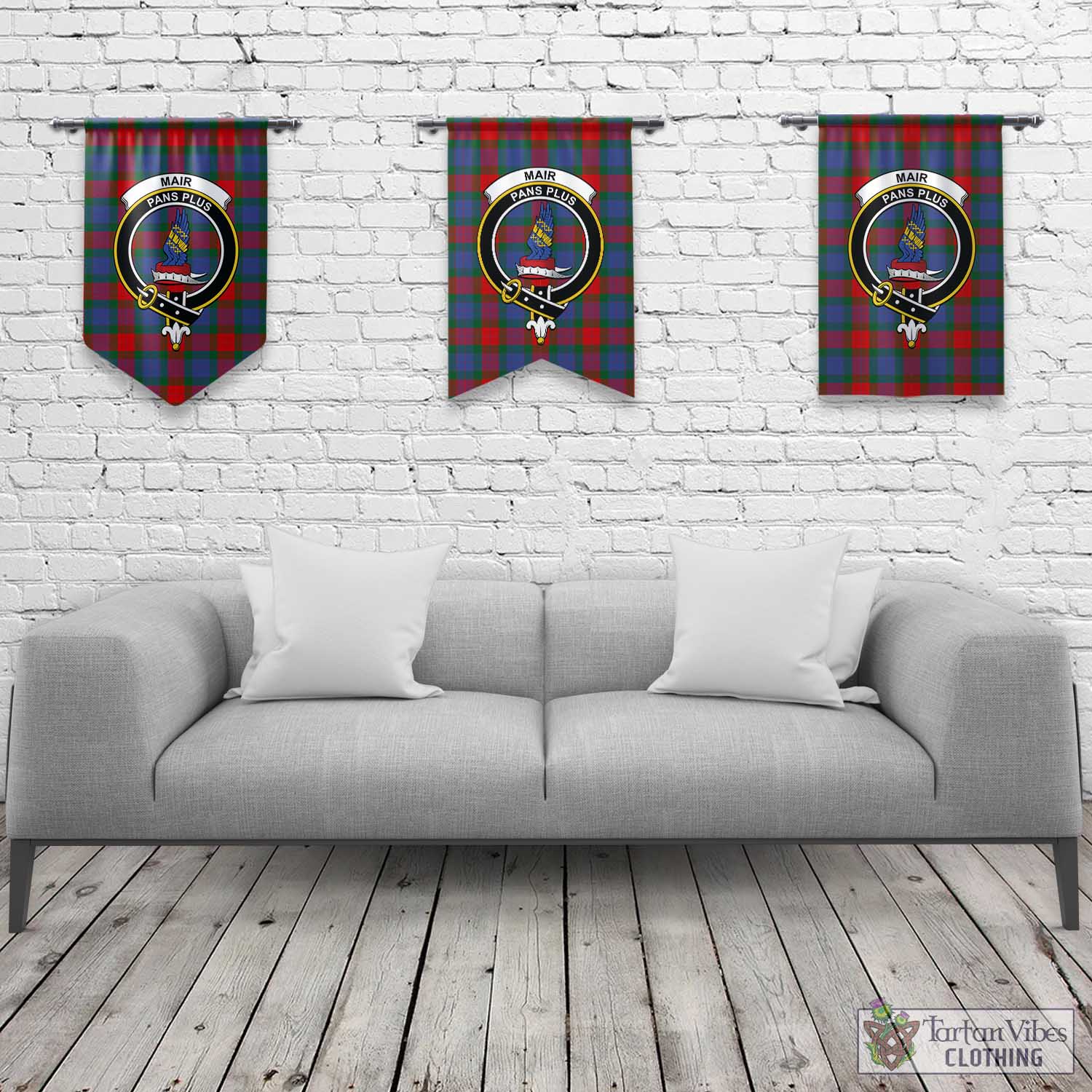 Mar Tartan Gonfalon, Tartan Banner with Family Crest Rectangle - Tartan Vibes Clothing