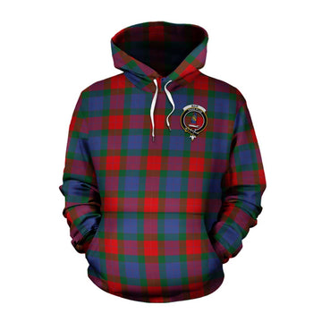 Mar Tartan Cotton Hoodie with Family Crest and Bearded Skull Holding Bottles of Whiskey Pullover Hoodie XS - Tartan Vibes Clothing