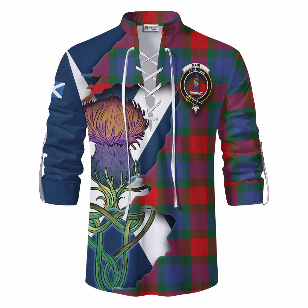 Mar Tartan Family Crest Ghillie Kilt Shirt Scottish Thistle Celtic Inspired Men - Tartan Vibes Clothing