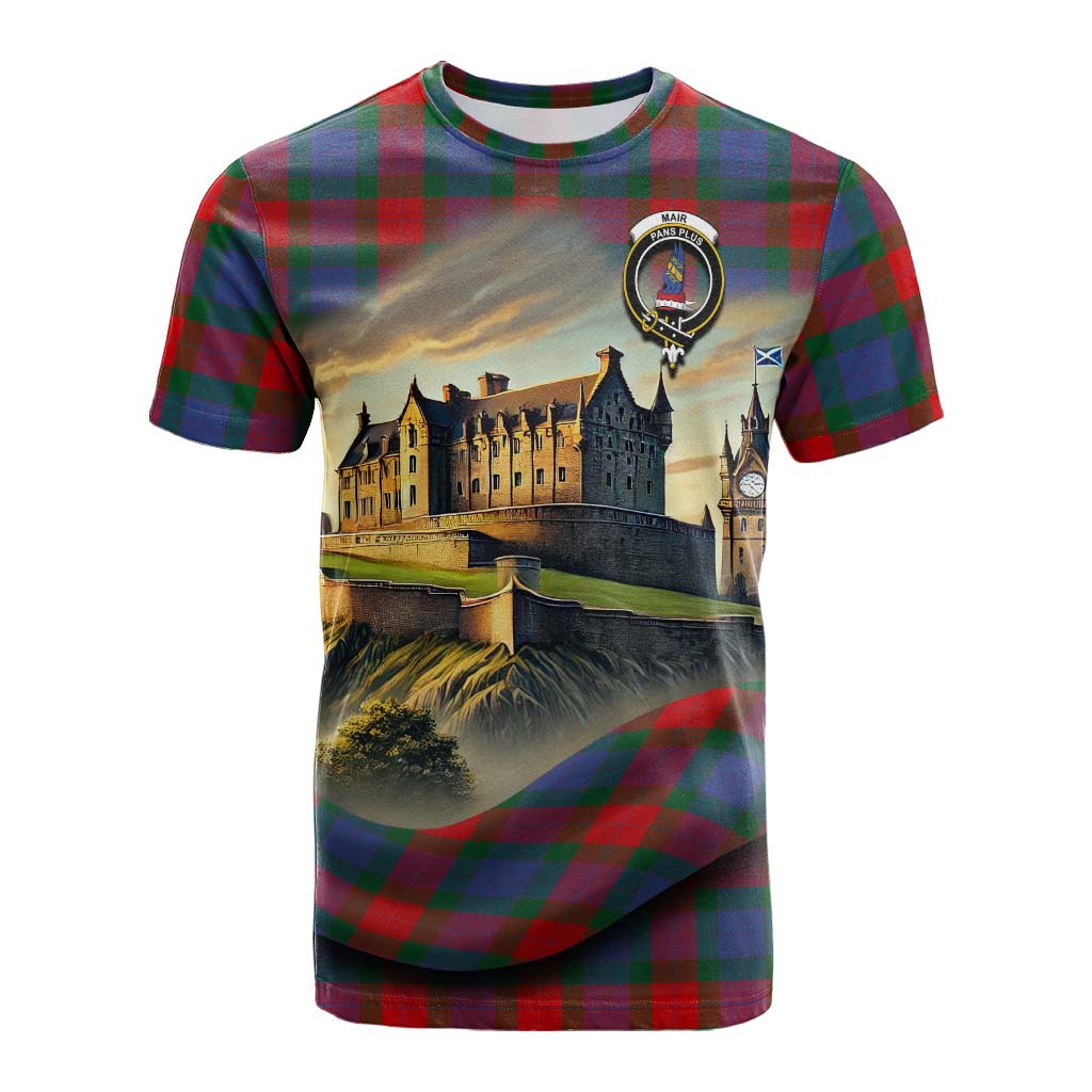 Mar Tartan Family Crest Cotton T-shirt with Scottish Ancient Castle Style Kid's Shirt - Tartan Vibes Clothing