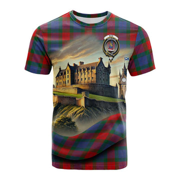 Mar Tartan Family Crest Cotton T-shirt with Scottish Ancient Castle Style Kid's Shirt - Tartan Vibes Clothing