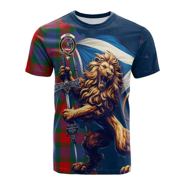 Mar Tartan Family Crest Cotton T-shirt with Scottish Majestic Lion Kid's Shirt - Tartan Vibes Clothing