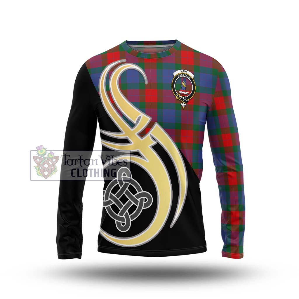 Mar Tartan Long Sleeve T-Shirt with Family Crest and Celtic Symbol Style Unisex - Tartan Vibes Clothing
