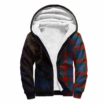 Tartan Vibes Clothing Mar Tartan Family Crest Sherpa Hoodie Alba Gu Brath Be Brave Lion Ancient Style
