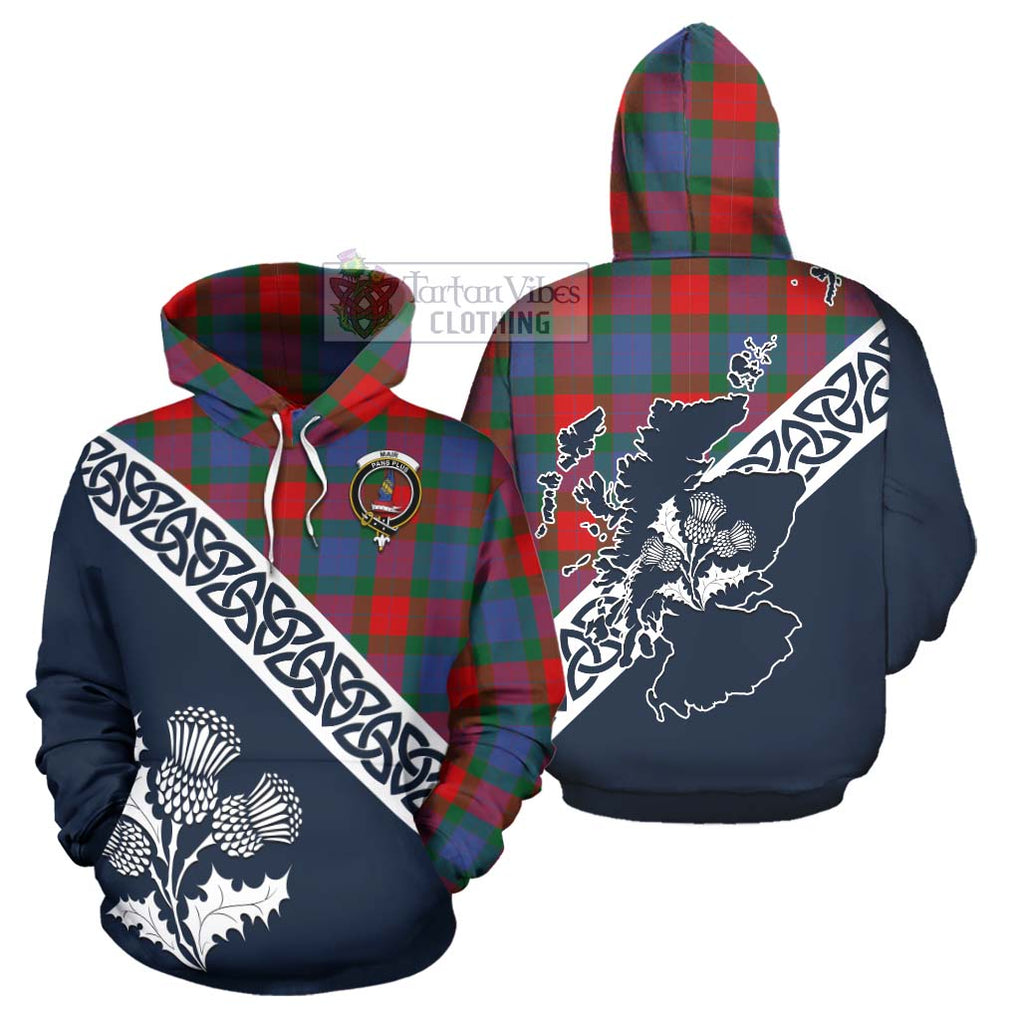 Mar Tartan Hoodie Featuring Thistle and Scotland Map Zip Hoodie - Tartan Vibes Clothing