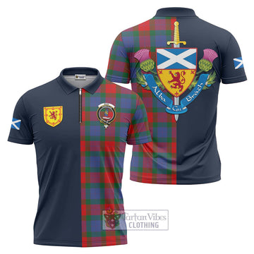 Mar Tartan Zipper Polo Shirt Alba with Scottish Lion Royal Arm Half Style Unisex - Tartan Vibes Clothing