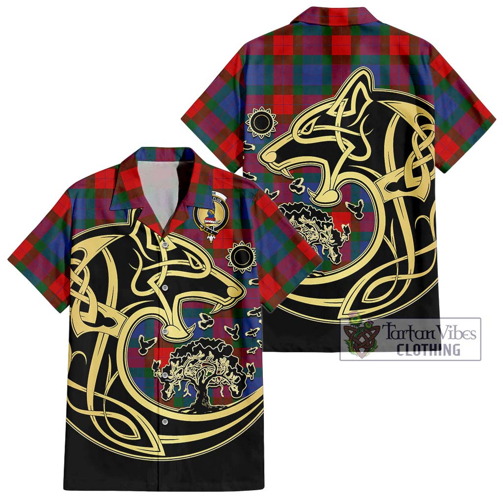 Mar Tartan Hawaiian Shirt with Family Crest Celtic Wolf Style Kid - Tartan Vibes Clothing