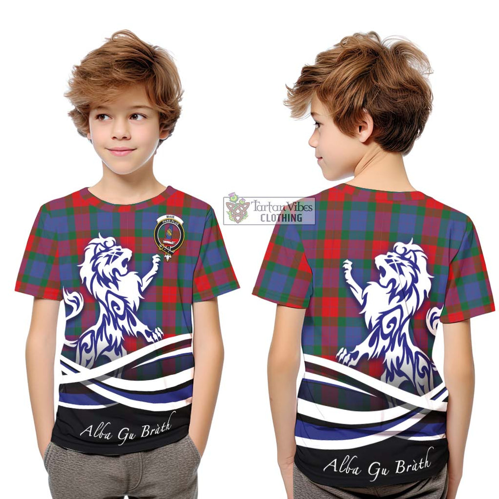 Mar Tartan Kid T-Shirt with Alba Gu Brath Regal Lion Emblem Youth XL Size14 - Tartan Vibes Clothing
