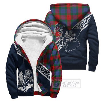 Mar Tartan Sherpa Hoodie Featuring Thistle and Scotland Map Unisex - Tartan Vibes Clothing