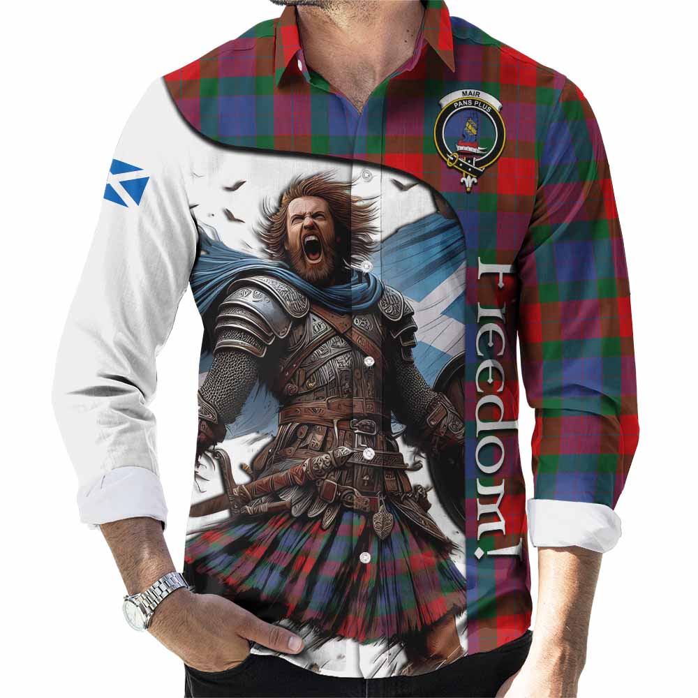 Tartan Vibes Clothing Mar Crest Tartan Long Sleeve Button Shirt Inspired by the Freedom of Scottish Warrior