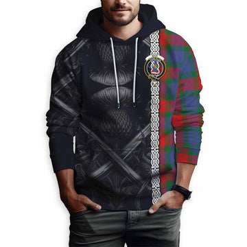 Mar Tartan Hoodie with Family Crest Cross Sword Thistle Celtic Vibes Pullover Hoodie - Tartan Vibes Clothing