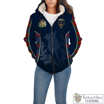 Mar Tartan Sherpa Hoodie with Family Crest and Scottish Thistle Vibes Sport Style Unisex - Tartan Vibes Clothing