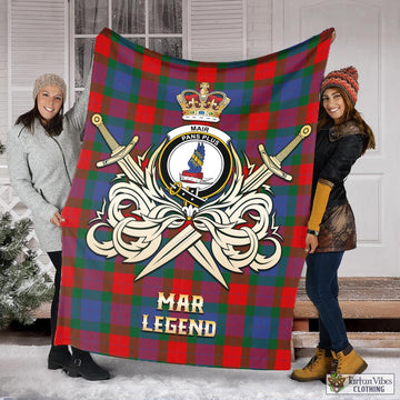 Mar Tartan Blanket with Clan Crest and the Golden Sword of Courageous Legacy X-Large 59 x 79 inches 150 x 200 cm - Tartan Vibes Clothing
