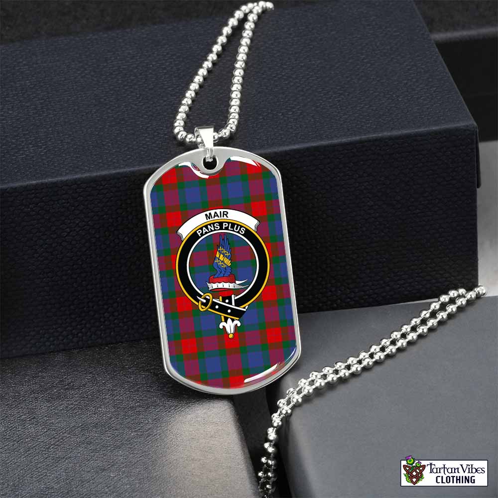 Mar Tartan Dog Tag Necklace with Family Crest Silver No - Tartan Vibes Clothing