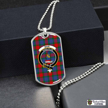 Tartan Vibes Clothing Mar Tartan Dog Tag Necklace with Family Crest