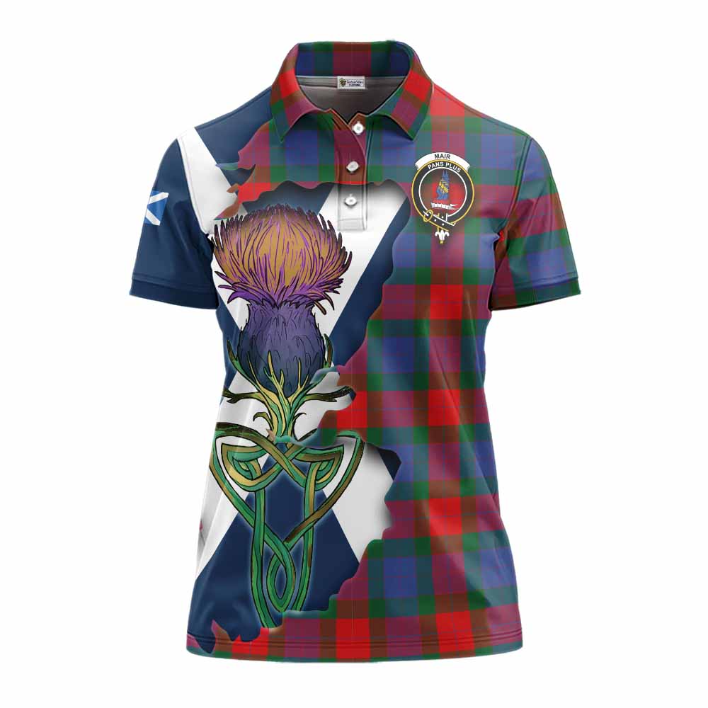 Mar Tartan Family Crest Women's Polo Shirt Scottish Thistle Celtic Inspired Women - Tartan Vibes Clothing