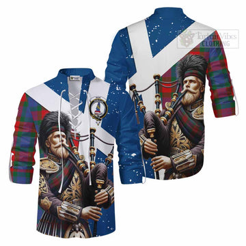 Mar Tartan Ghillie Kilt Shirt with Family Crest Scottish Bagpiper Vibes Men - Tartan Vibes Clothing