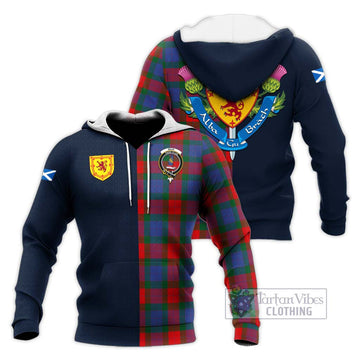 Mar Tartan Knitted Hoodie Alba with Scottish Lion Royal Arm Half Style Unisex Knitted Pullover Hoodie - Tartan Vibes Clothing