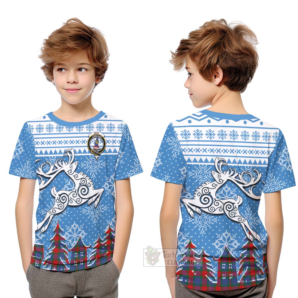 Mar Clan Christmas Kid T-Shirt Celtic Reindeer Style Youth XL Size14 - Tartan Vibes Clothing