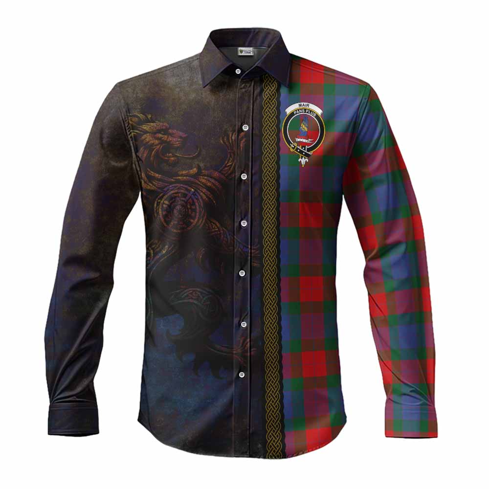 Mar Tartan Family Crest Long Sleeve Button Shirt Alba Gu Brath Be Brave Lion Ancient Style Men's Shirt S - Tartan Vibes Clothing