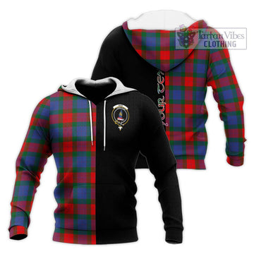 Mar Tartan Knitted Hoodie with Family Crest and Half Of Me Style Unisex Knitted Pullover Hoodie - Tartan Vibes Clothing
