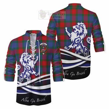 Mar Tartan Ghillie Kilt Shirt with Alba Gu Brath Regal Lion Emblem Men - Tartan Vibes Clothing